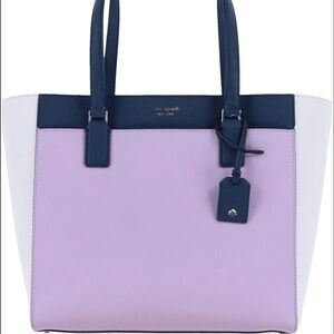 Kate Spade Cameron Large Laptop Tote Bag
Carryall Lavender/Petrol Blue/White